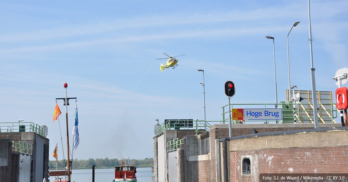 Traumahelikopter landt bij een incident
