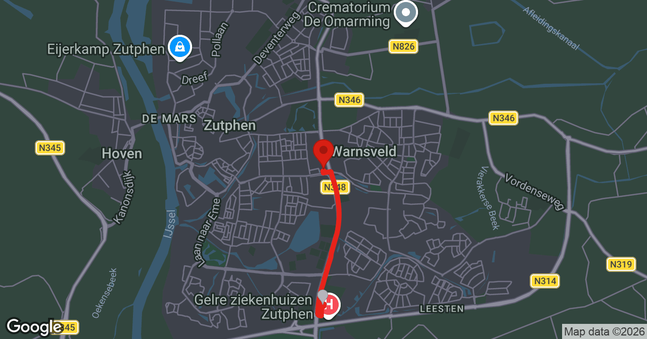 Kaart van de meldlocatie