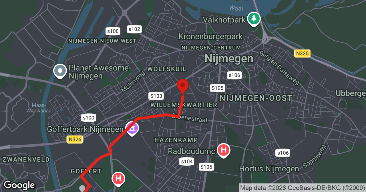 Kaart van de meldlocatie
