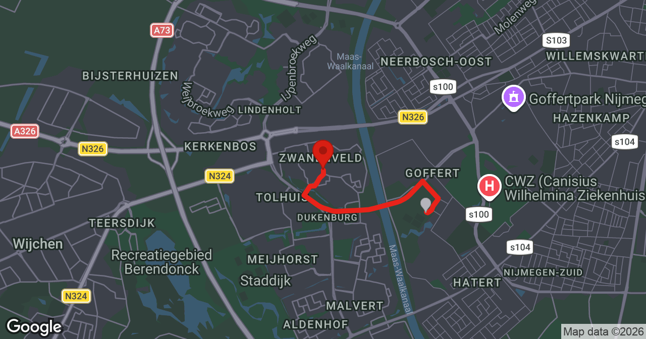 Kaart van de meldlocatie