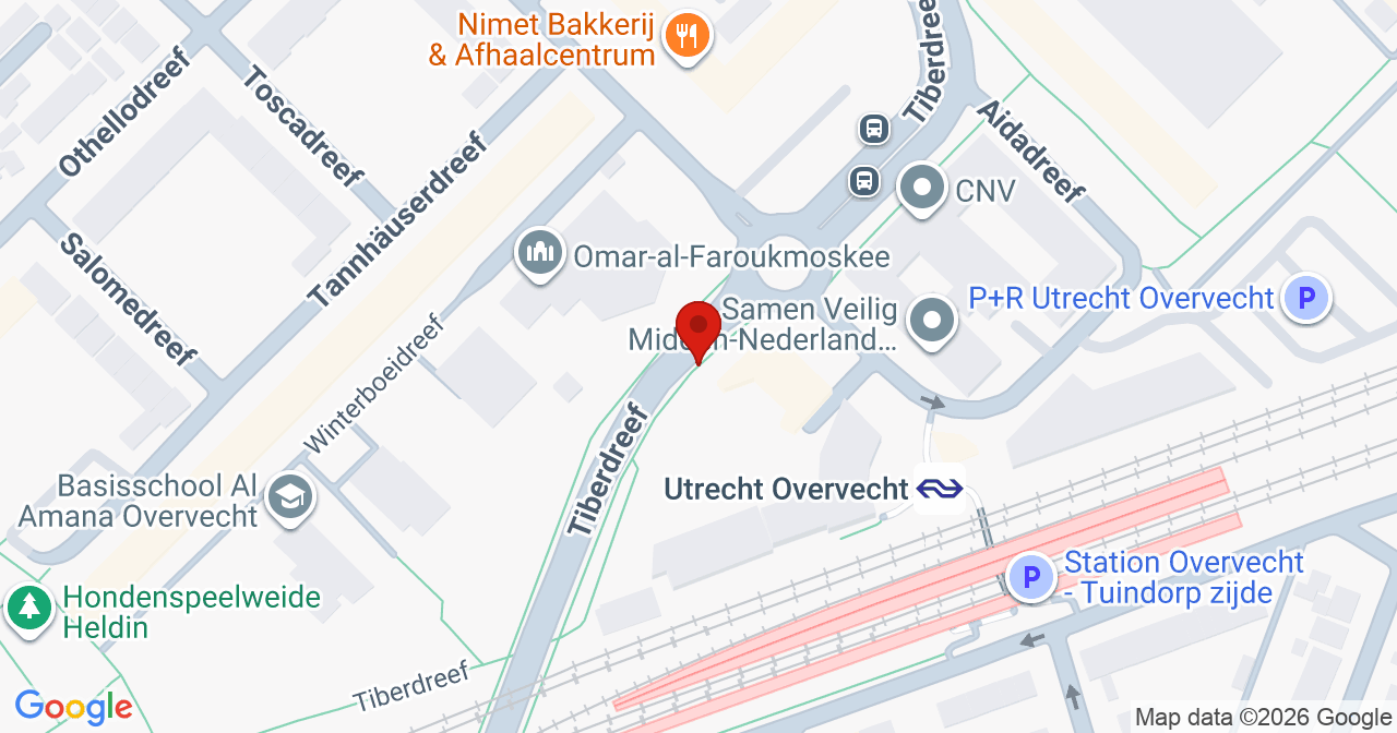 Kaart van het incident in Utrecht met berekende routes vanaf gealarmeerde posten
