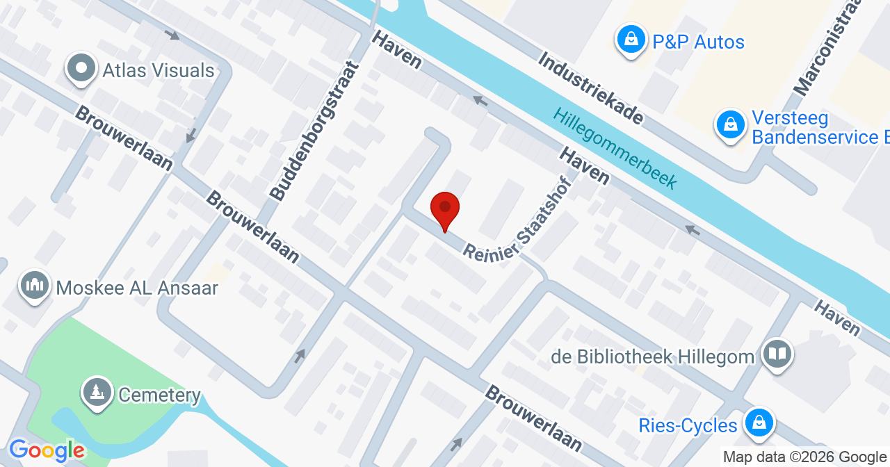 Kaart van het incident in Hillegom met de aanrijroutes van de gealarmeerde eenheden
