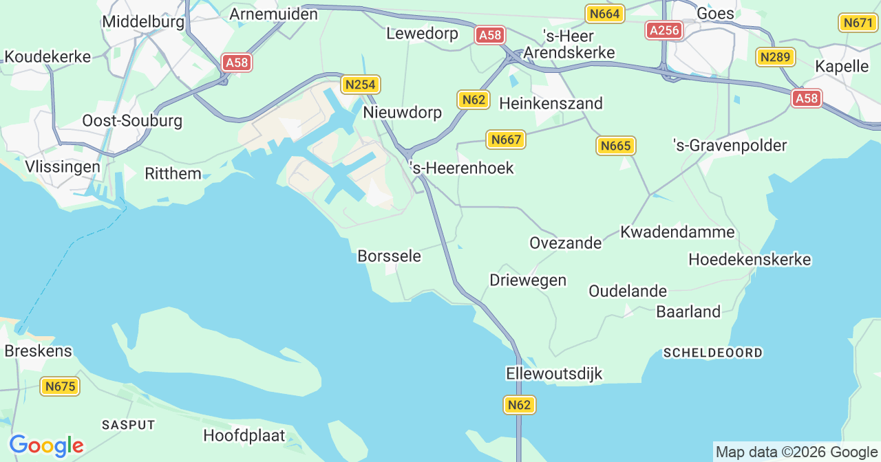 Kaart van het incident in Driewegen met berekende routes vanaf gealarmeerde posten