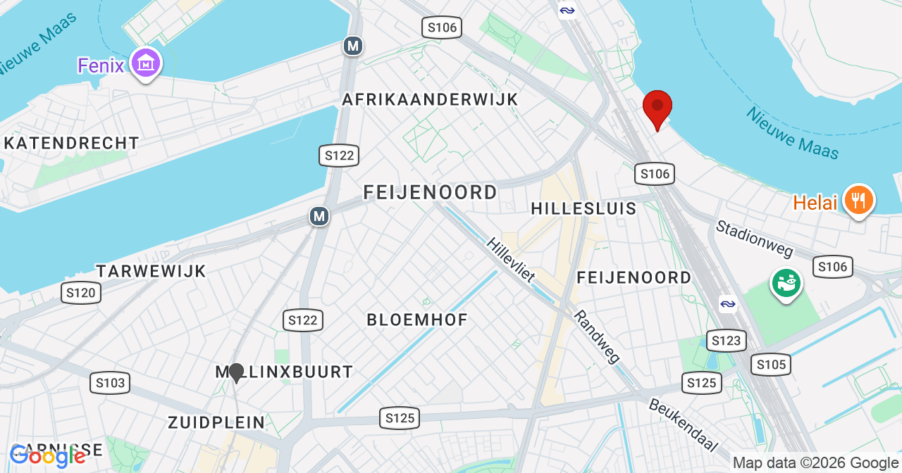 Kaart van het incident in Rotterdam met berekende routes vanaf gealarmeerde posten