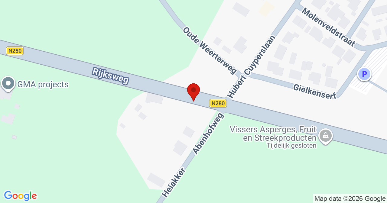 Kaart van het incident in Baexem met de aanrijroutes van de gealarmeerde eenheden