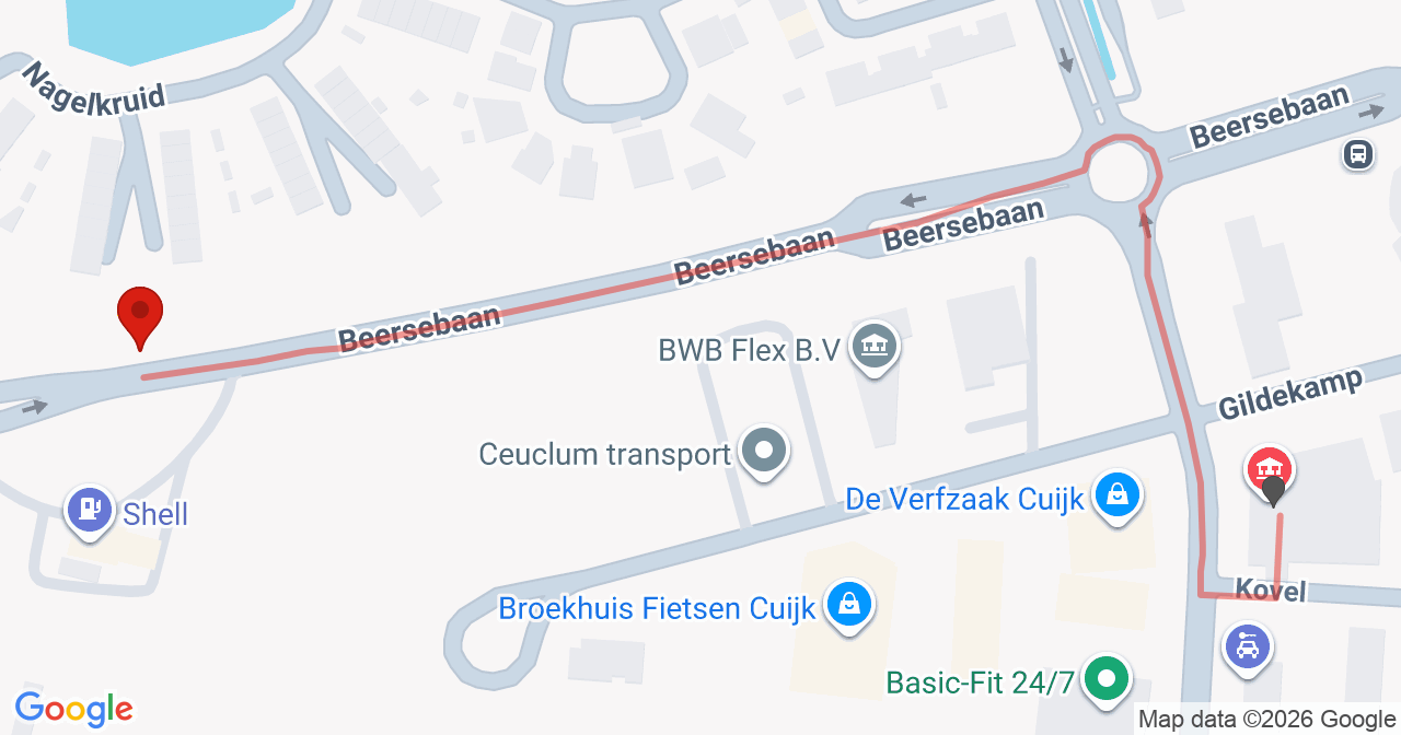 Kaart van het incident in Cuijk met berekende routes vanaf gealarmeerde posten