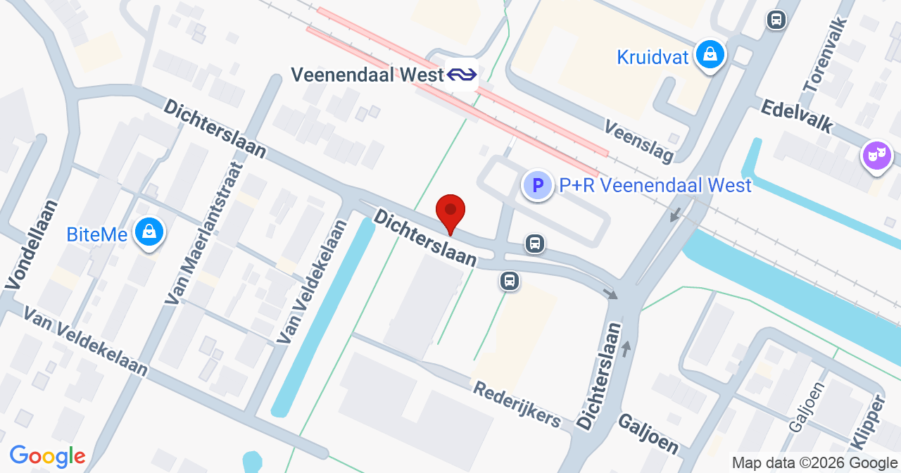 Kaart van het incident in Veenendaal met berekende routes vanaf gealarmeerde posten