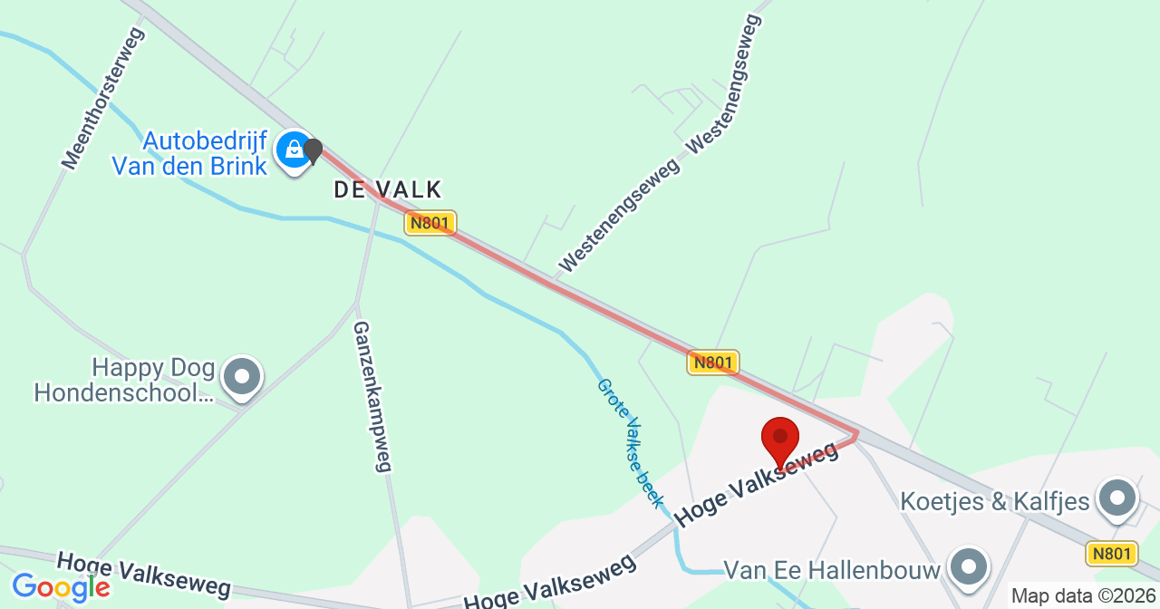 Kaart van het incident in Wekerom met berekende routes vanaf gealarmeerde posten