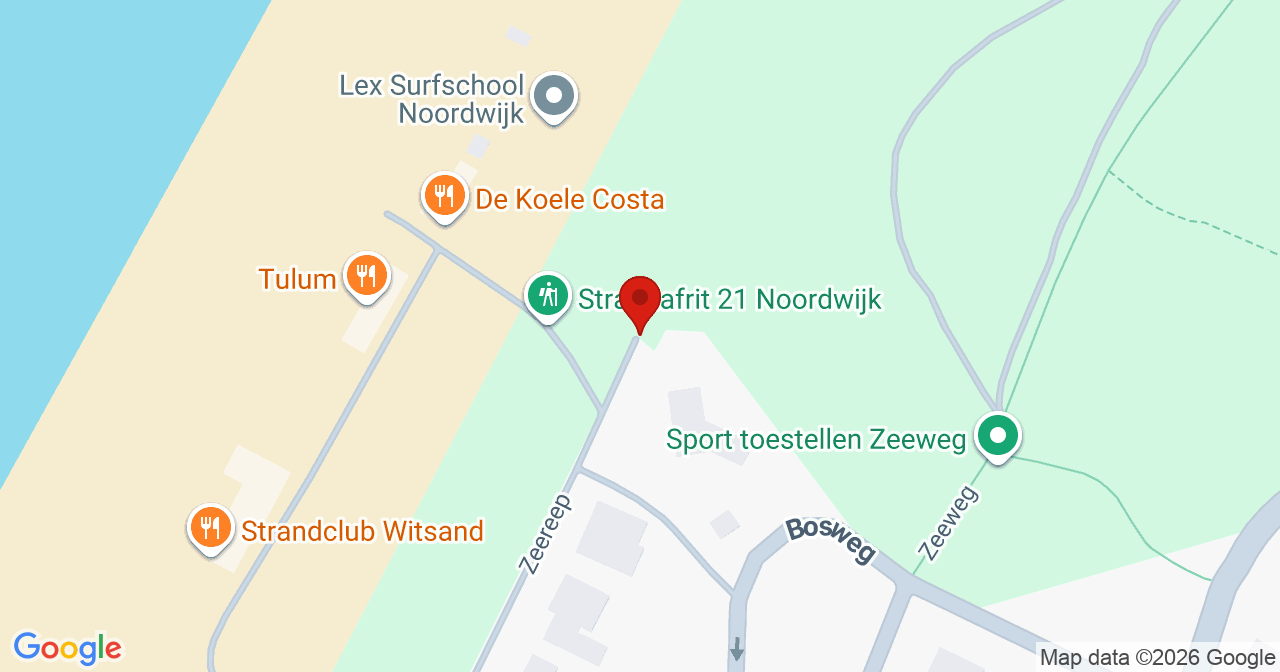 Kaart van het incident in Noordwijk ZH met de aanrijroutes van de gealarmeerde eenheden