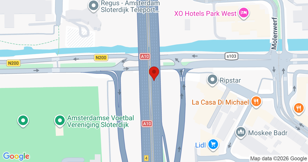 Kaart van het incident in Amsterdam met berekende routes vanaf gealarmeerde posten