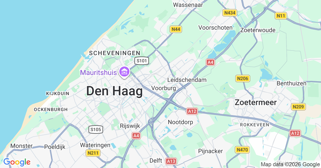 Kaart van het incident in Voorburg met berekende routes vanaf gealarmeerde posten