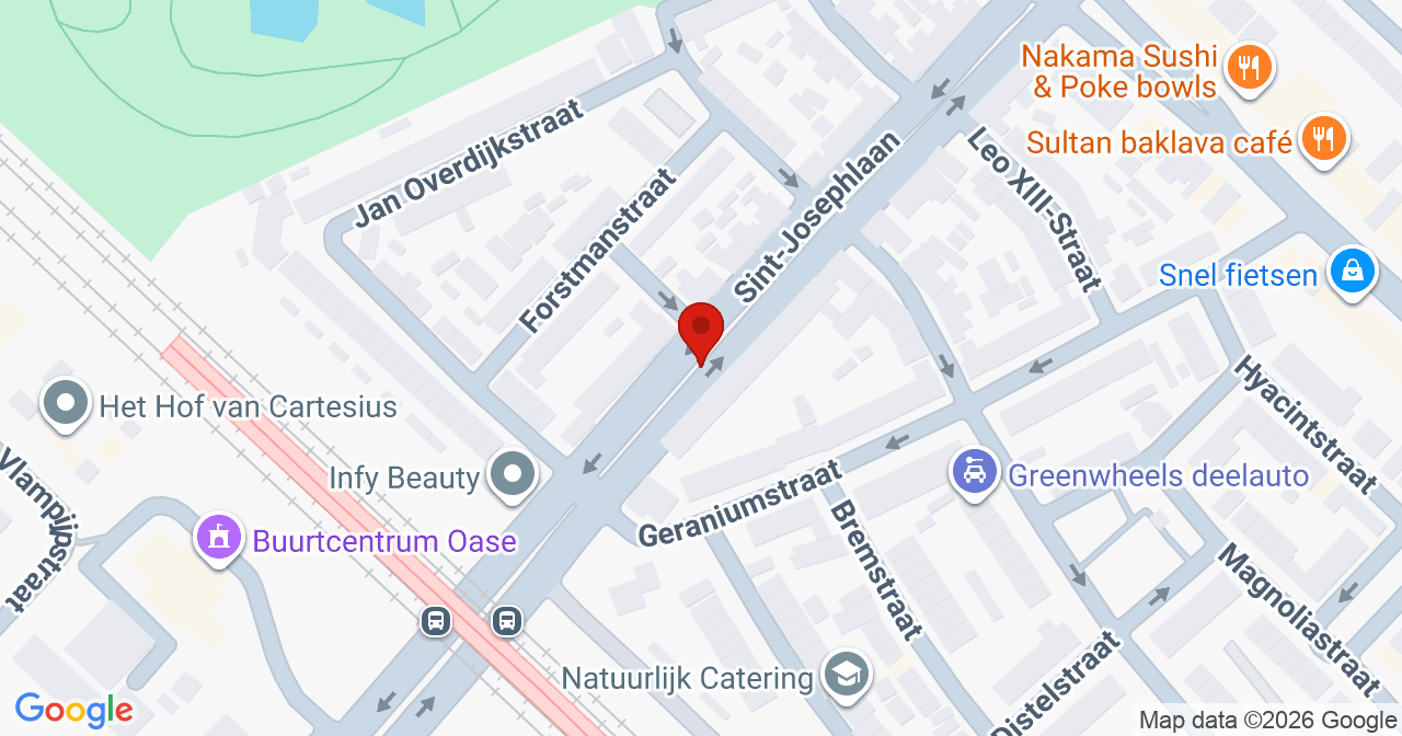 Kaart van het incident in Utrecht met berekende routes vanaf gealarmeerde posten
