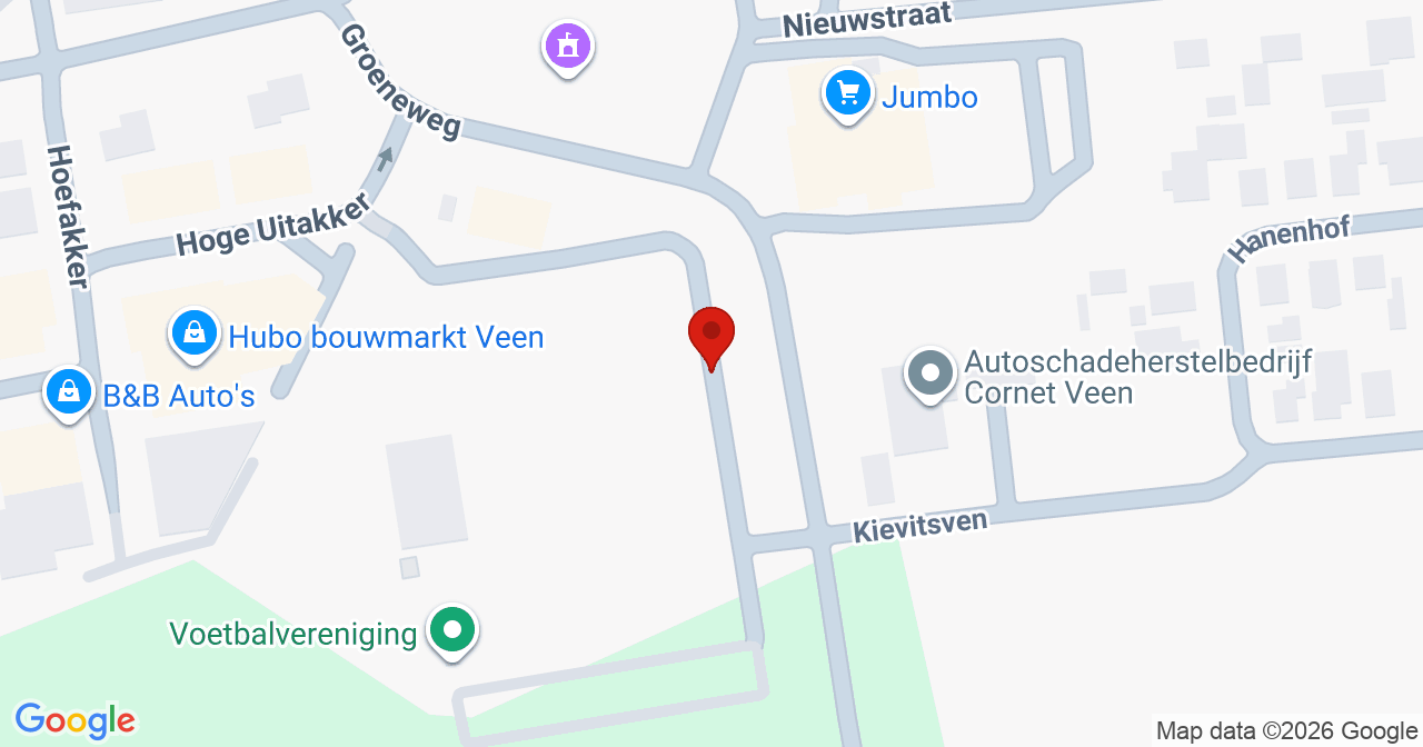 Kaart van het incident in Veen met berekende routes vanaf gealarmeerde posten