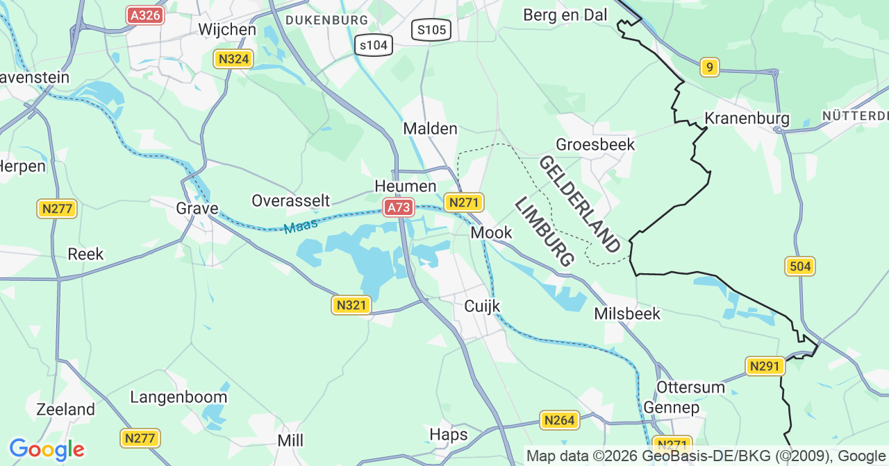Kaart van het incident in Katwijk met berekende routes vanaf gealarmeerde posten