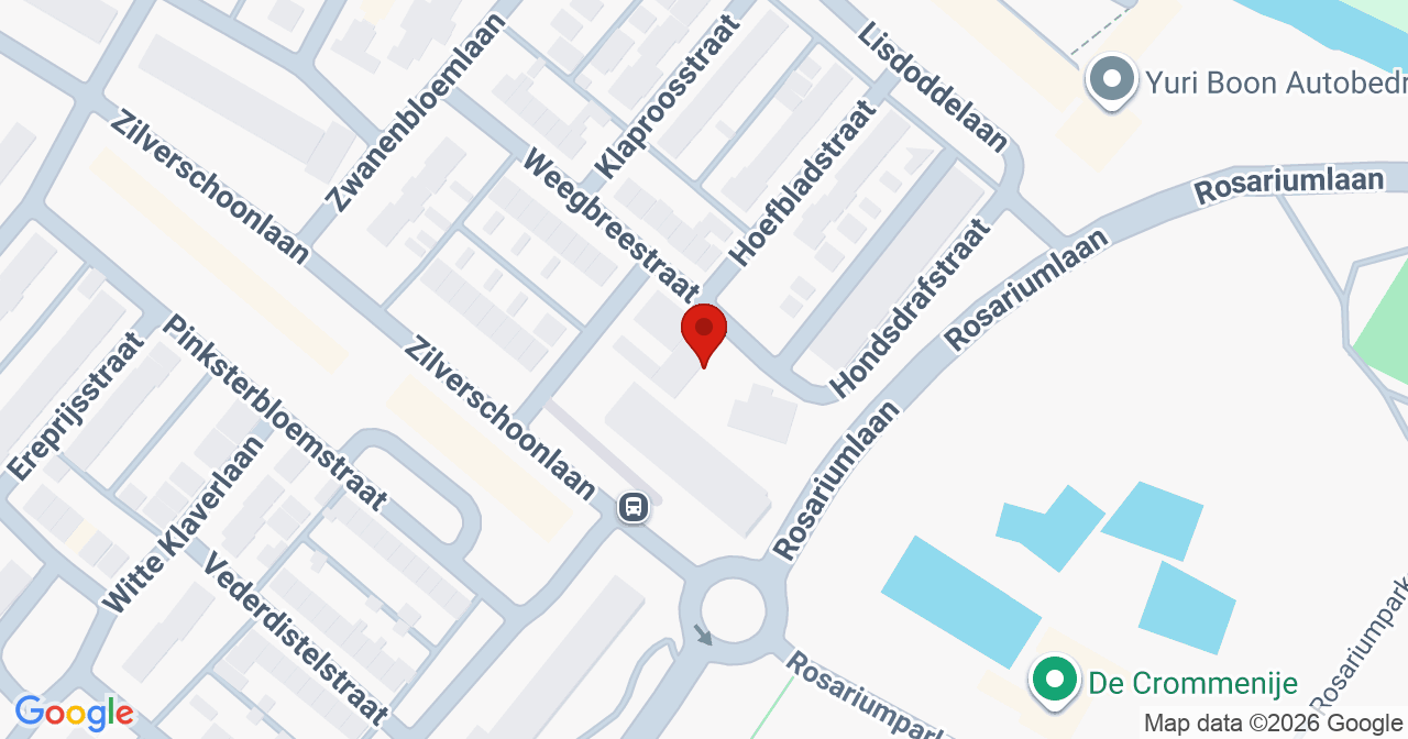 Kaart van het incident in Krommenie met berekende routes vanaf gealarmeerde posten