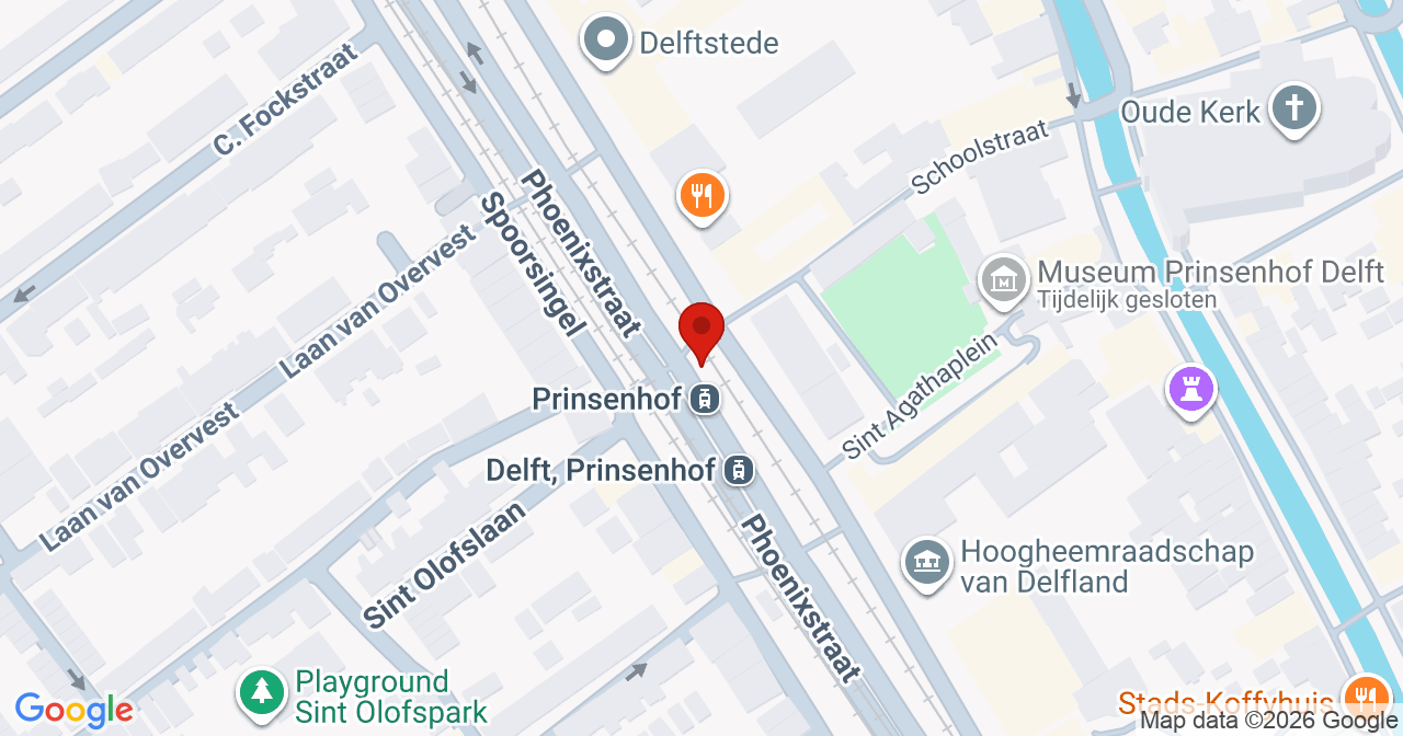 Kaart van het incident in DELFT met berekende routes vanaf gealarmeerde posten