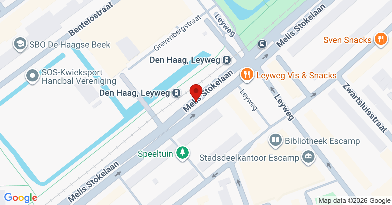 Kaart van het incident in 's-Gravenhage met de aanrijroutes van de gealarmeerde eenheden