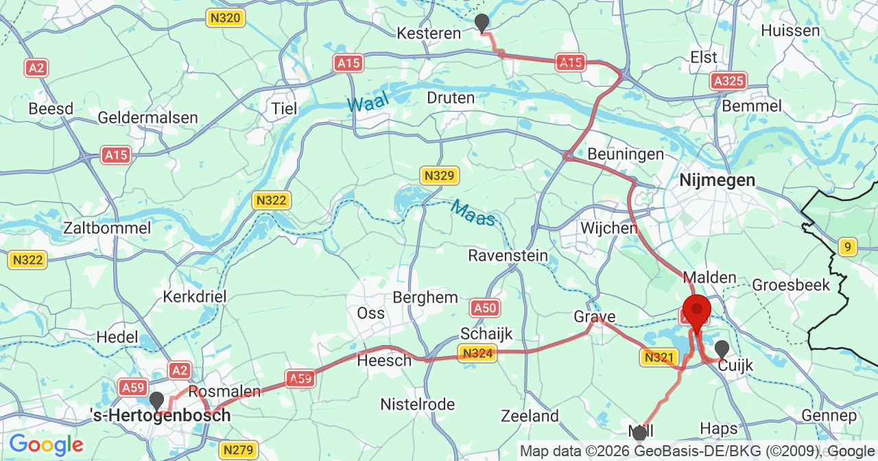 Kaart van het incident in Linden met de aanrijroutes van de gealarmeerde eenheden