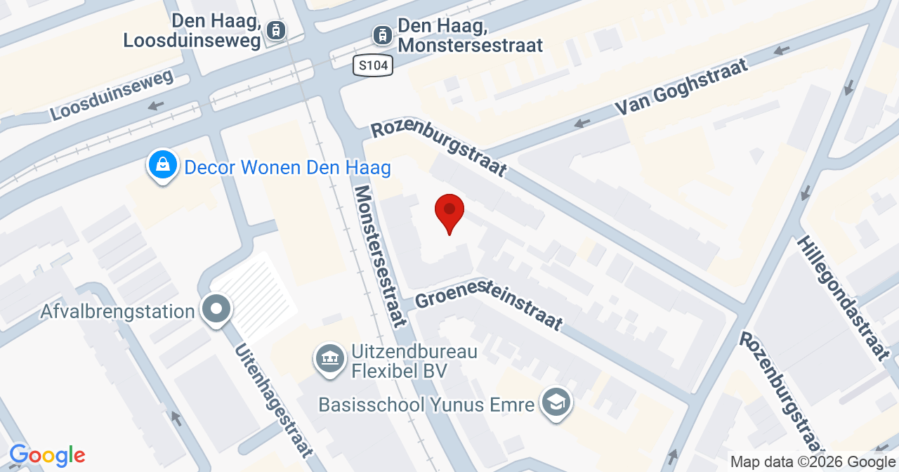 Kaart van het incident in 's-Gravenhage met de aanrijroutes van de gealarmeerde eenheden