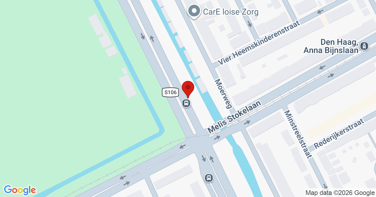Kaart van het incident in 's-Gravenhage met de aanrijroutes van de gealarmeerde eenheden