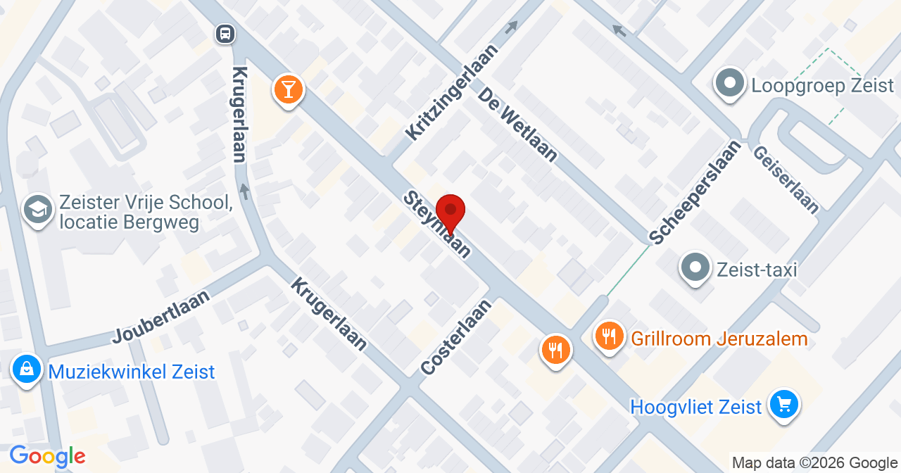 Kaart van het incident in Zeist met de aanrijroutes van de gealarmeerde eenheden