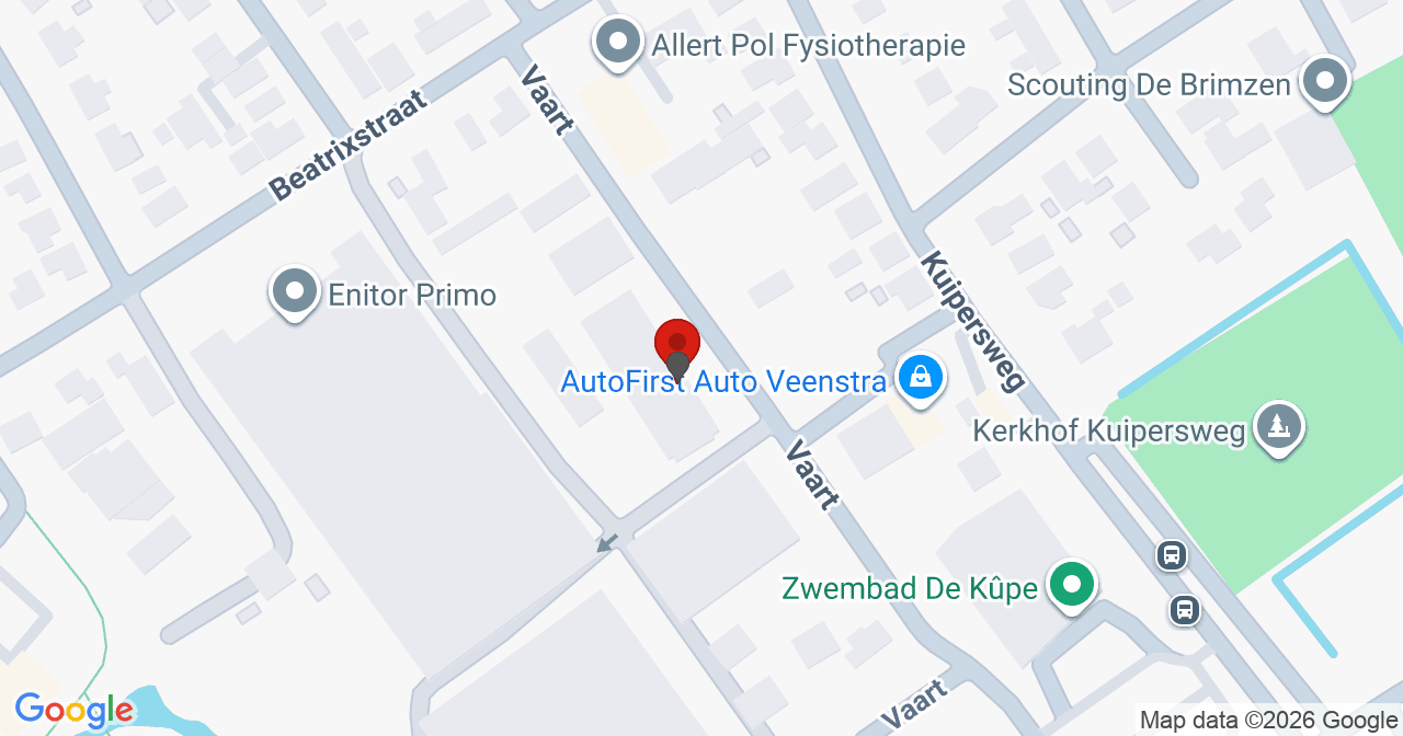 Kaart van het incident in Buitenpost met de aanrijroutes van de gealarmeerde eenheden