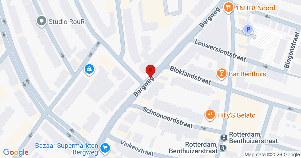 Kaart van het incident in Rotterdam met de aanrijroutes van de gealarmeerde eenheden