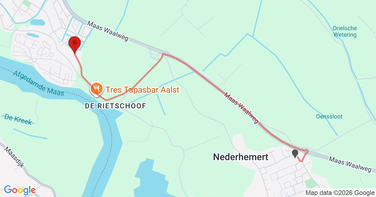 Kaart van het incident in Aalst met de aanrijroutes van de gealarmeerde eenheden