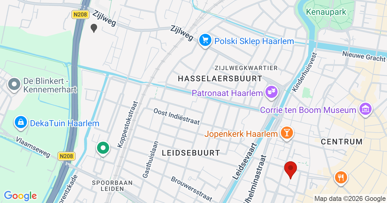 Kaart van het incident in Haarlem met de aanrijroutes van de gealarmeerde eenheden