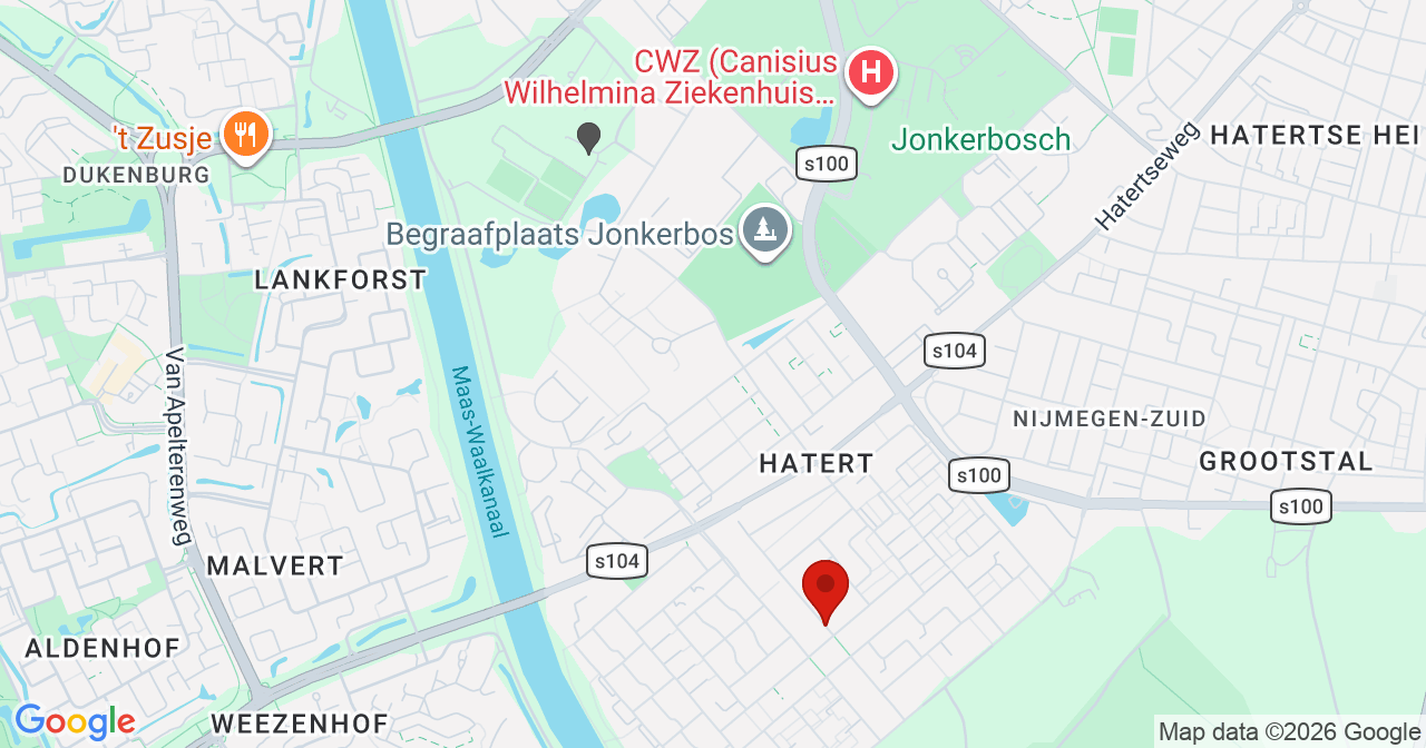 Kaart van het incident in Nijmegen met de aanrijroutes van de gealarmeerde eenheden