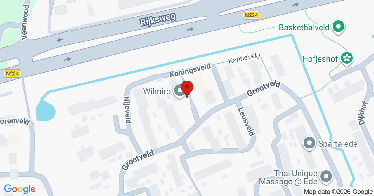 Kaart van het incident in Ede met de aanrijroutes van de gealarmeerde eenheden