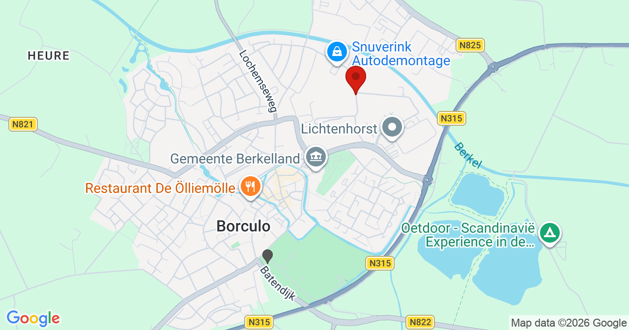 Kaart van het incident in Borculo met de aanrijroutes van de gealarmeerde eenheden