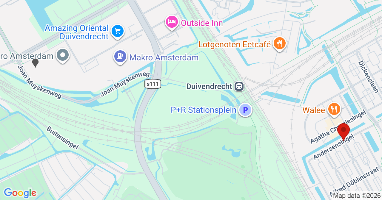 Kaart van het incident in Amsterdam met de aanrijroutes van de gealarmeerde eenheden