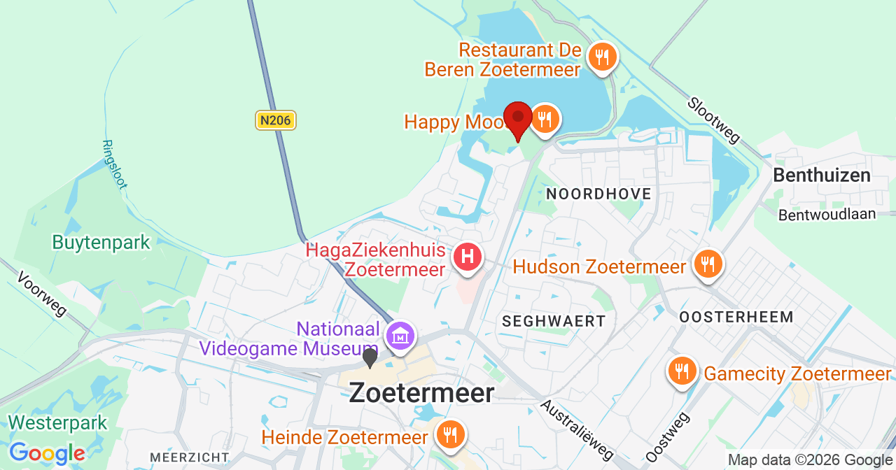 Kaart van het incident in Zoetermeer met de aanrijroutes van de gealarmeerde eenheden
