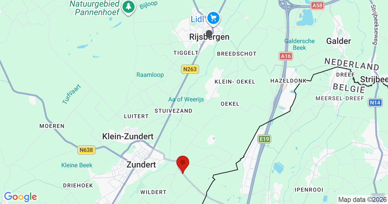 Kaart van het incident in Zundert met de aanrijroutes van de gealarmeerde eenheden