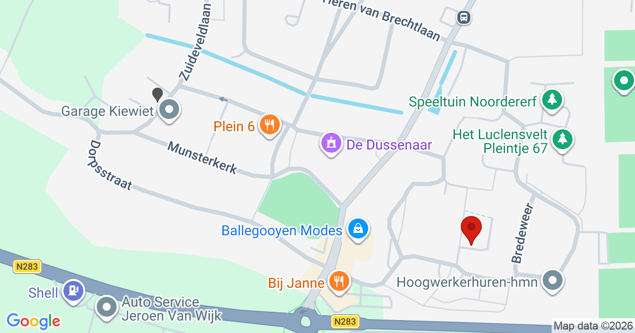 Kaart van het incident in Dussen met de aanrijroutes van de gealarmeerde eenheden