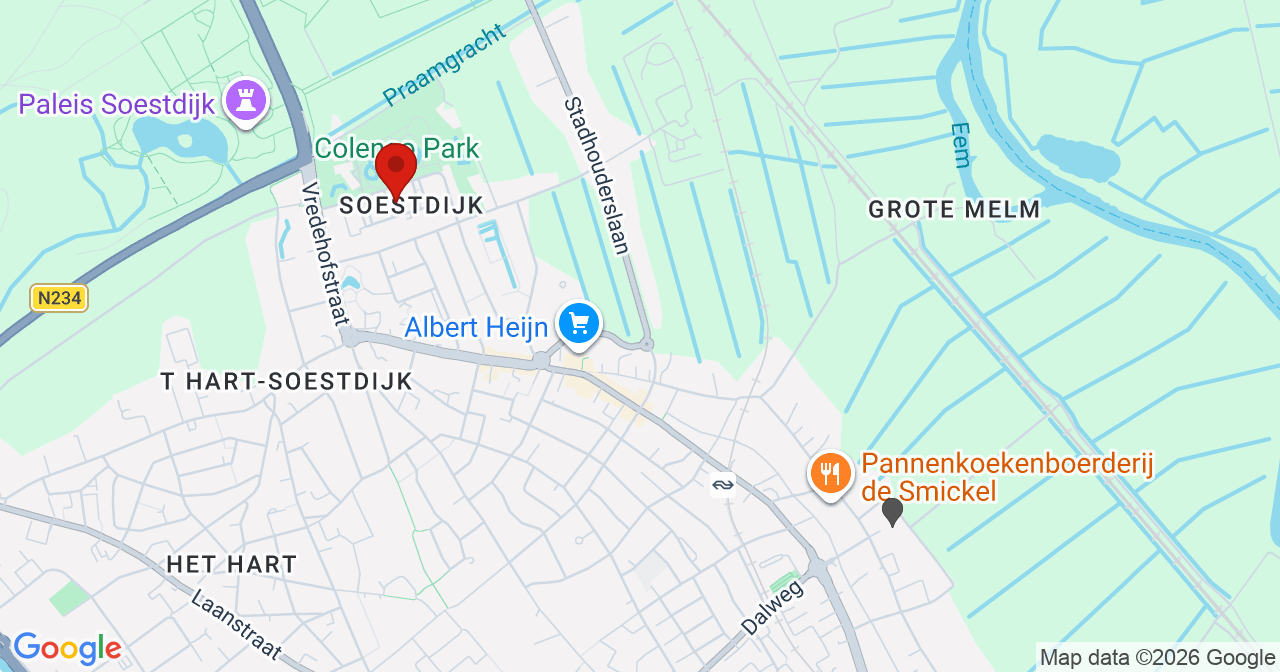 Kaart van het incident in Soest met de aanrijroutes van de gealarmeerde eenheden