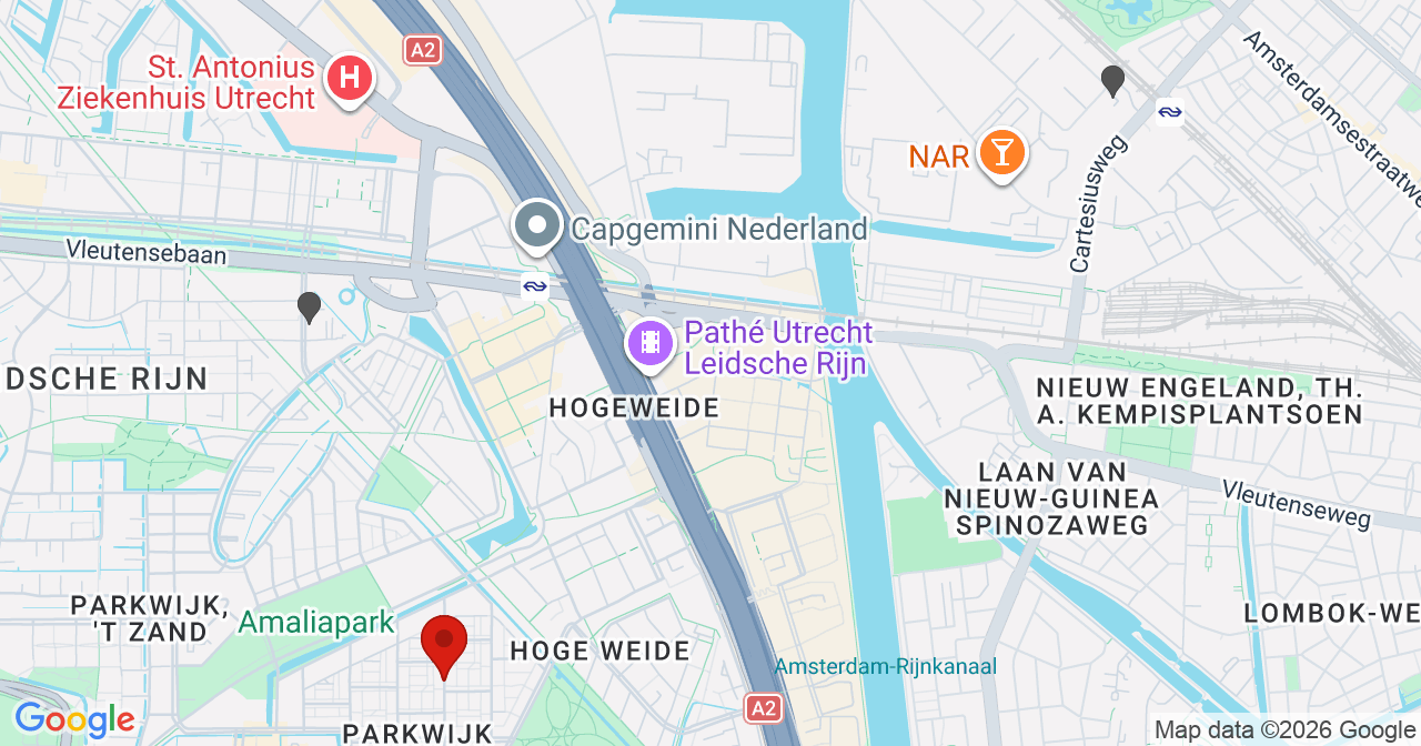 Kaart van het incident in Utrecht met de aanrijroutes van de gealarmeerde eenheden