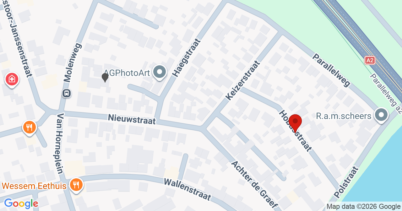 Kaart van het incident in Wessem met de aanrijroutes van de gealarmeerde eenheden