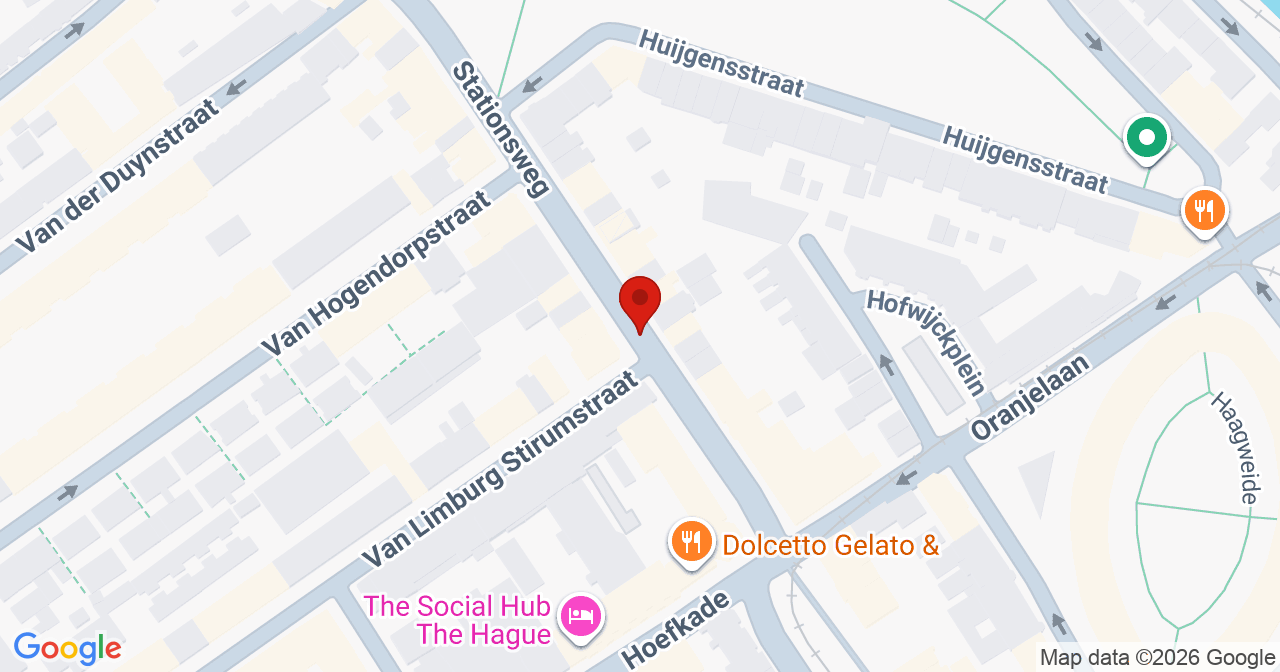 Kaart van het incident in 's-Gravenhage met de aanrijroutes van de gealarmeerde eenheden