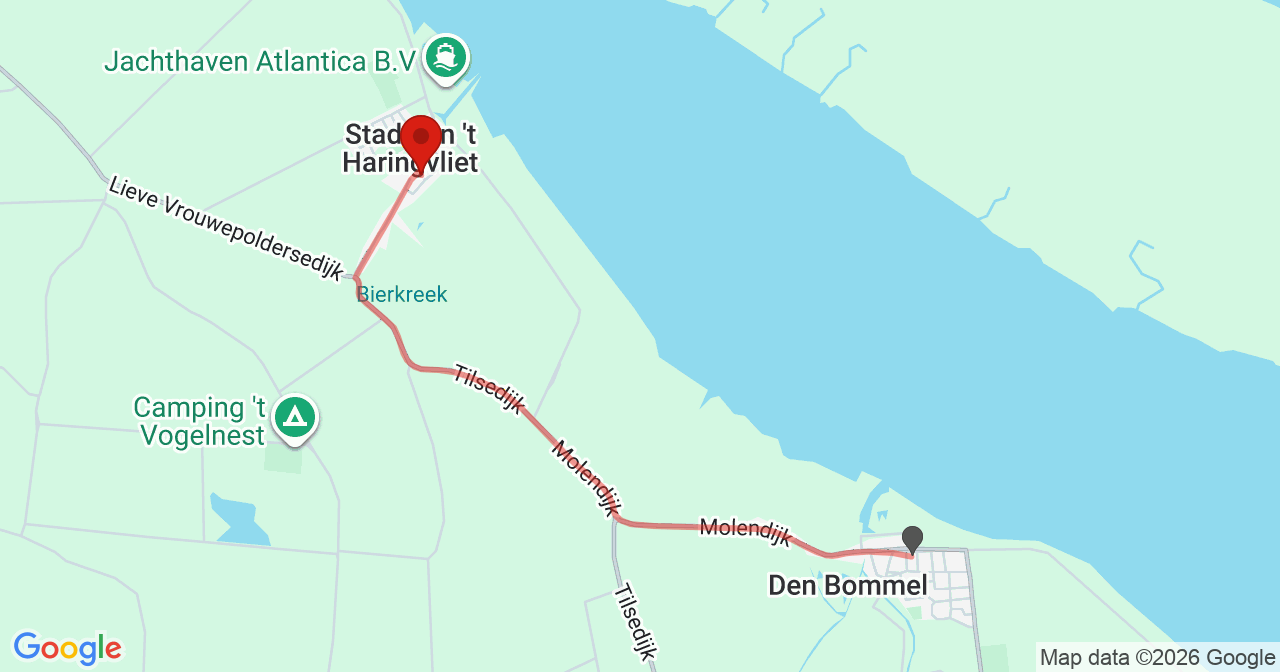 Kaart van het incident in Stad aan 't Haringvliet met de aanrijroutes van de gealarmeerde eenheden