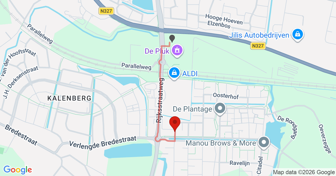 Kaart van het incident in Meteren met de aanrijroutes van de gealarmeerde eenheden
