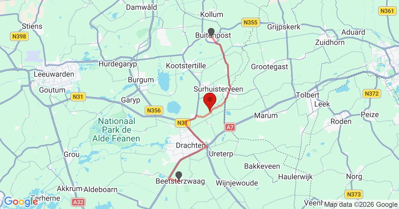 Kaart van het incident in Houtigehage met de aanrijroutes van de gealarmeerde eenheden