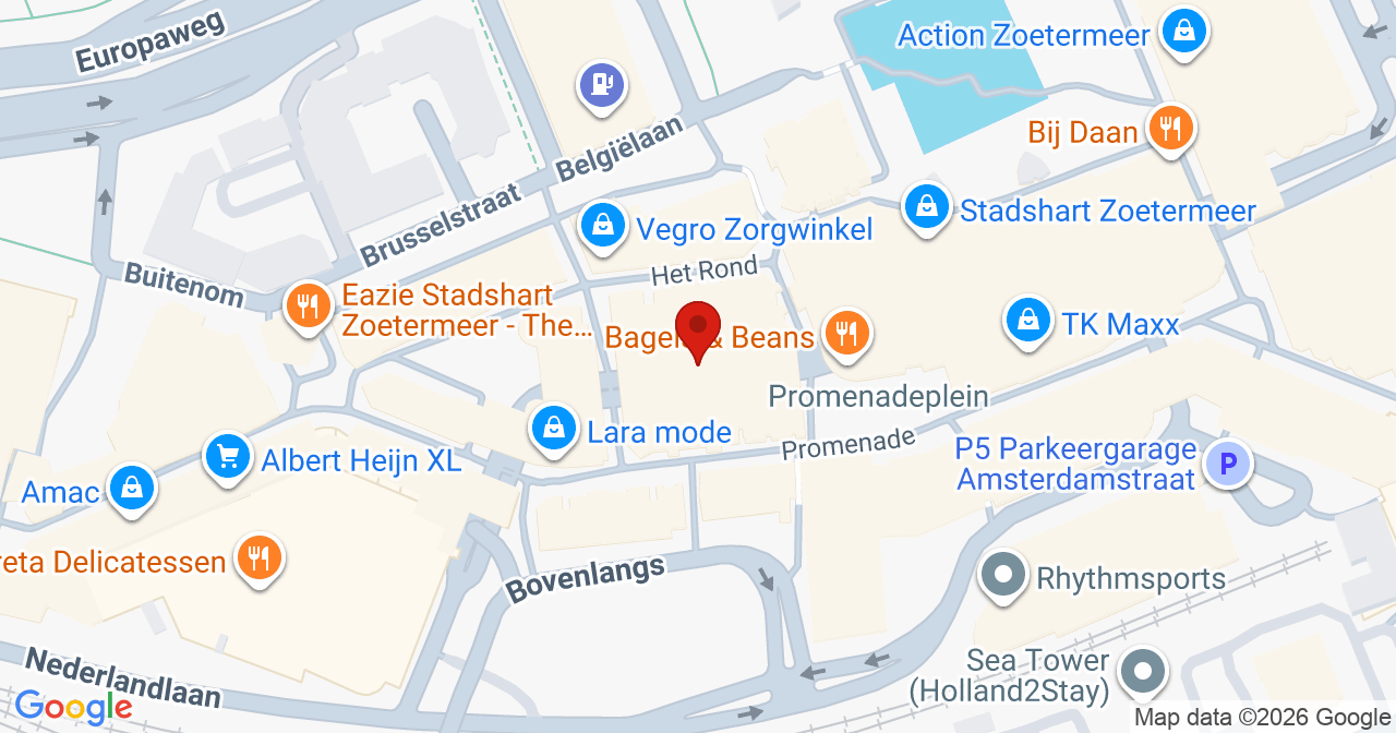 Kaart van het incident in Zoetermeer met de aanrijroutes van de gealarmeerde eenheden