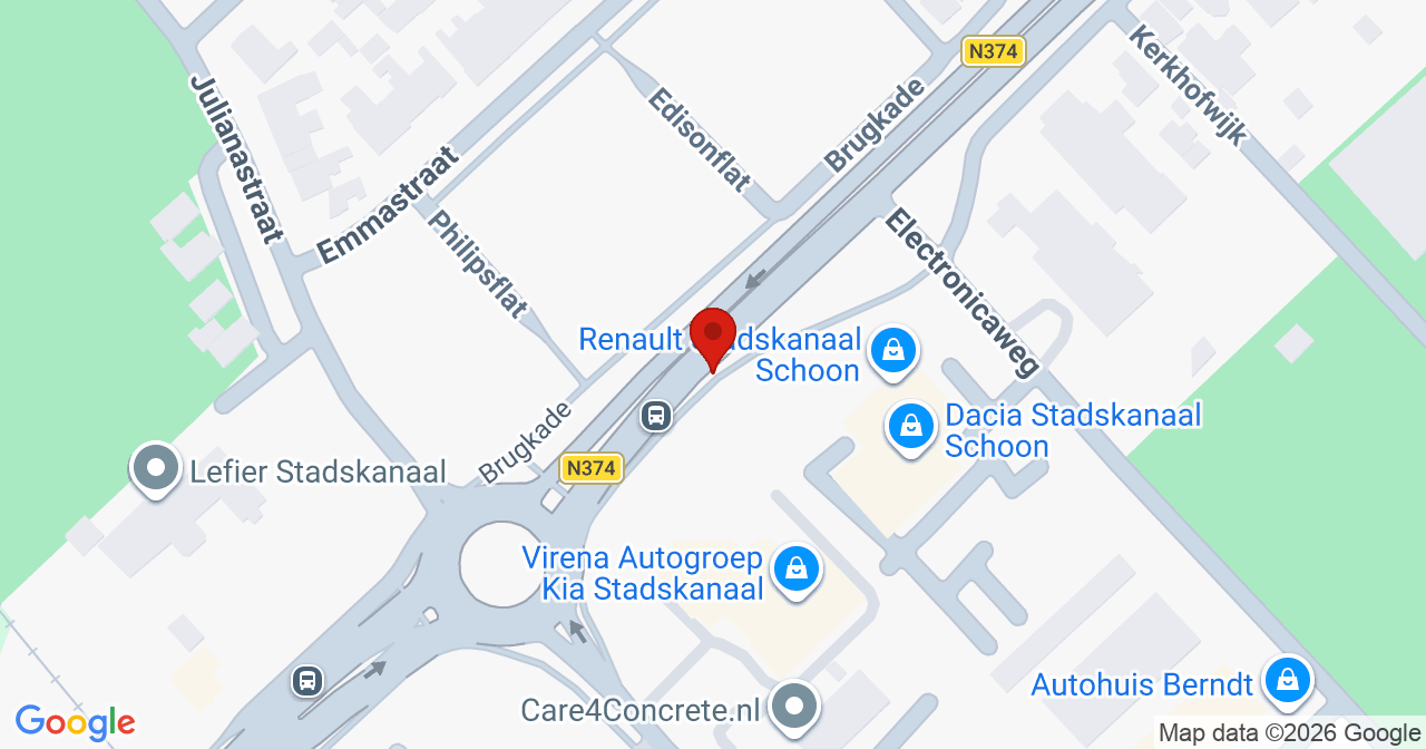 Kaart van het incident in Stadskanaal met de aanrijroutes van de gealarmeerde eenheden