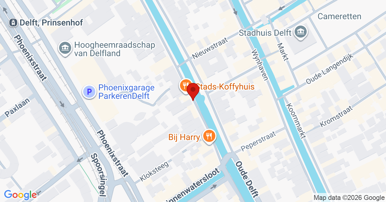 Kaart van het incident in Delft met de aanrijroutes van de gealarmeerde eenheden