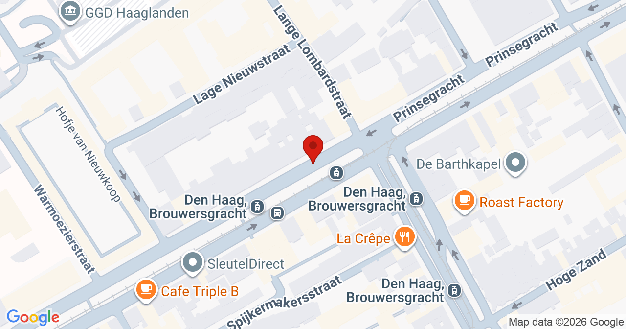 Kaart van het incident in 's-Gravenhage met de aanrijroutes van de gealarmeerde eenheden