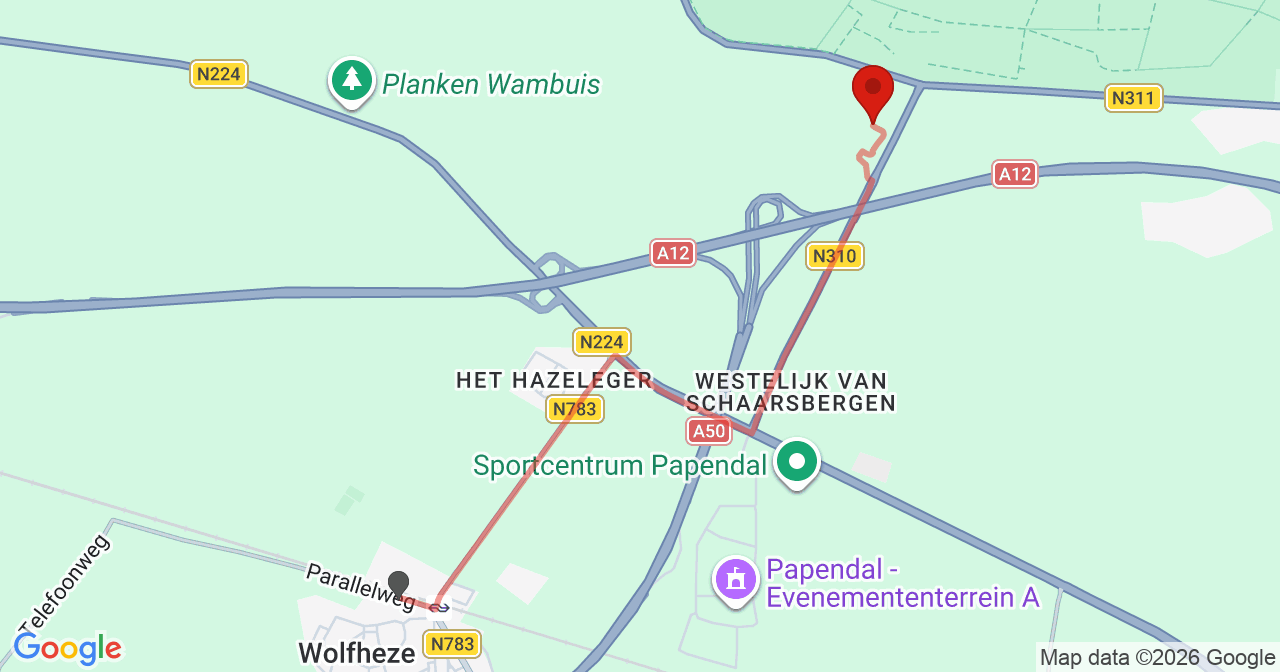 Kaart van het incident in Arnhem met de aanrijroutes van de gealarmeerde eenheden