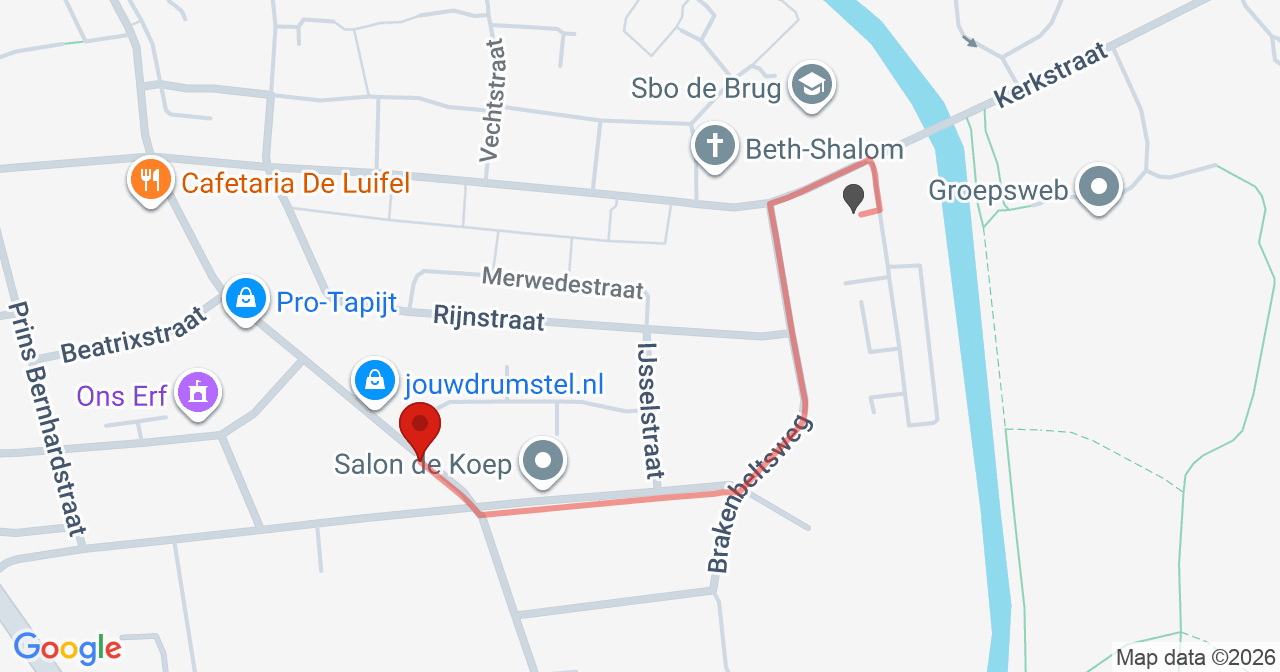 Kaart van het incident in Nijverdal met de aanrijroutes van de gealarmeerde eenheden