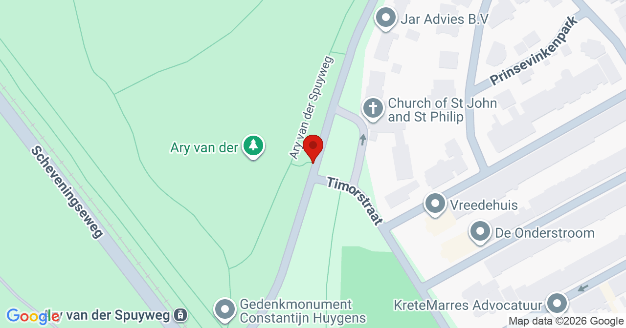 Kaart van het incident in 's-Gravenhage met de aanrijroutes van de gealarmeerde eenheden